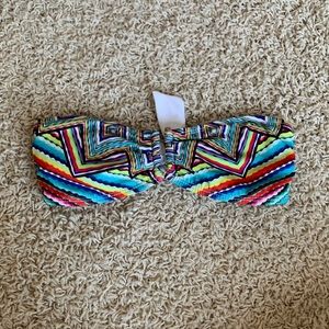 O’Neill striped bandeau bikini top